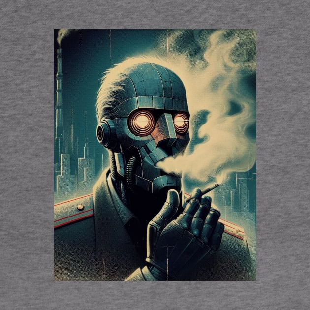 vintage robot smoking by Anthony88